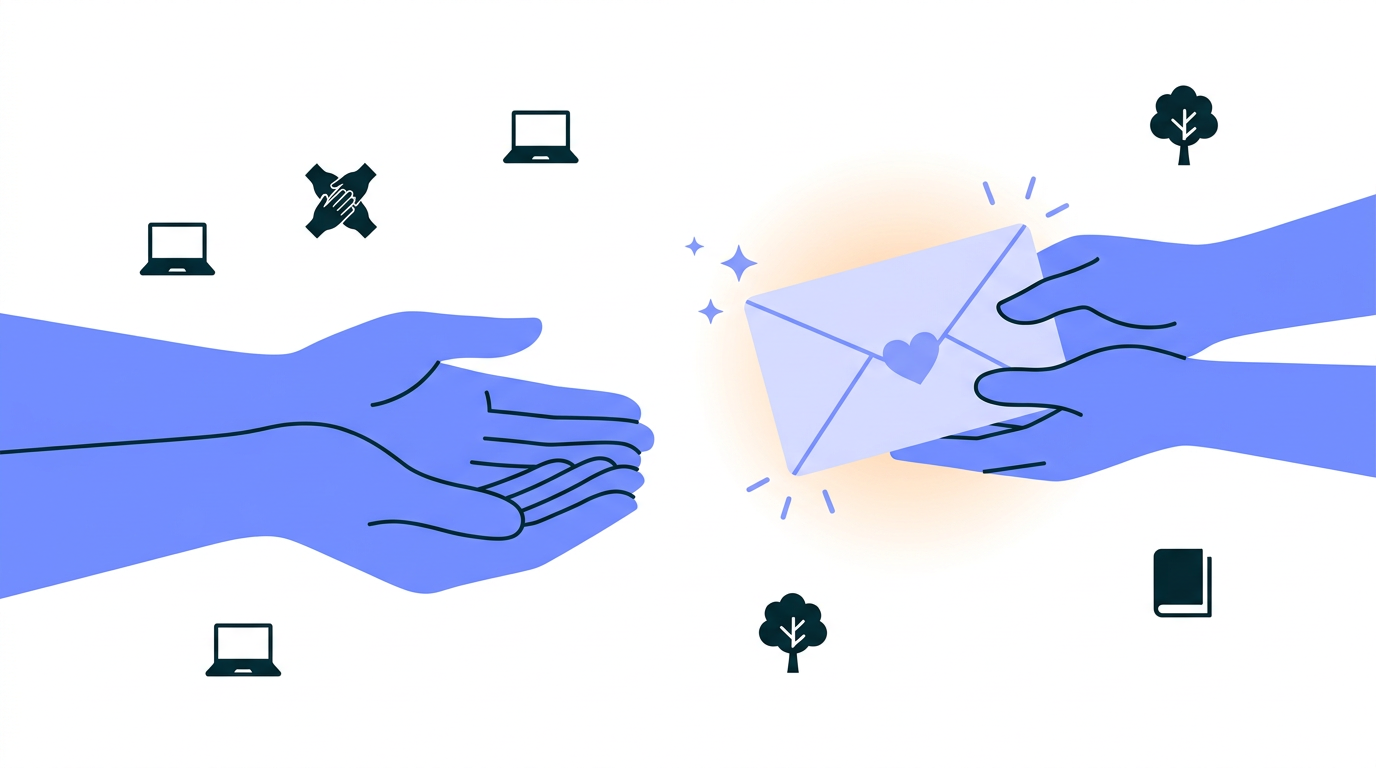 Illustration representing charitable giving to support nonprofit technology.